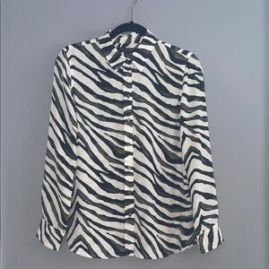 Banana Republic Black and White Zebra Print Blouse